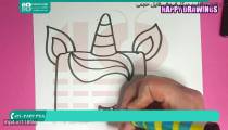 آموزش نقاشی به کودکان - اسب شاخ دار