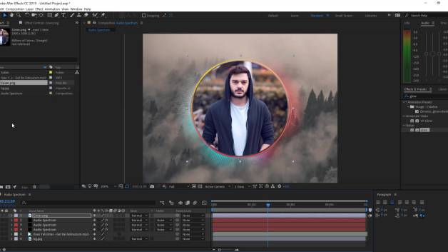آموزش ساخت اکولایزر موزیک در افتر افکت به همراه تایمر و نوار پیشرفت
