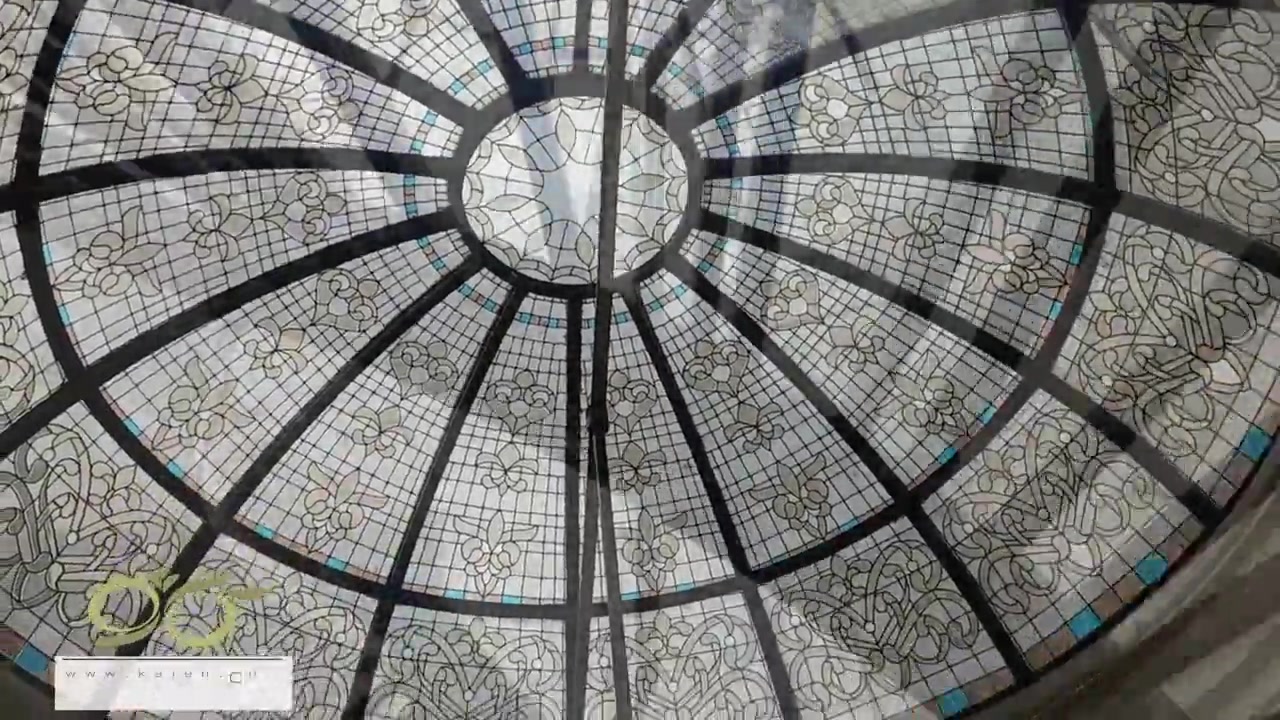 گنبد شیشه ای باغ فردوس - پروژه ای در کنار موزه سینما - ساخت با شیشه های تزئینی استین گلاس ( استیند گلس )