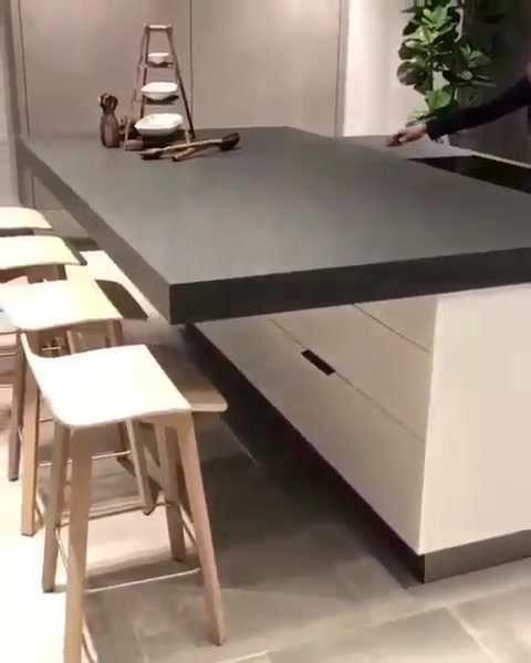 طراحی جزیره مخفی در آشپزخانه مدرن